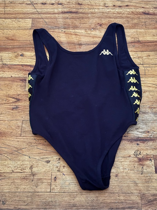Kappa Other - Kappa Black Bodysuit with Gold Logo Trim